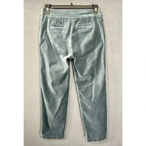 J. Jill Velvet Velveteen Pants Size 8P Blue Teal Straight Leg Mid Rise Stretch - Picture 3 of 10